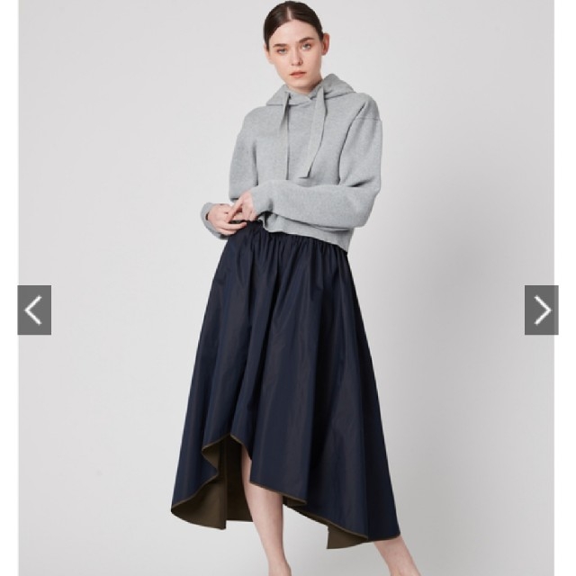 LE CIEL BLEU(ルシェルブルー)のパリンカ　アシンメトリースカート風パンツ レディースのスカート(ひざ丈スカート)の商品写真