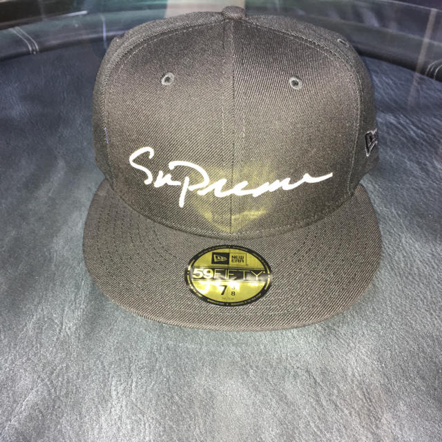 supreme classic script new era 7 3/8 黒