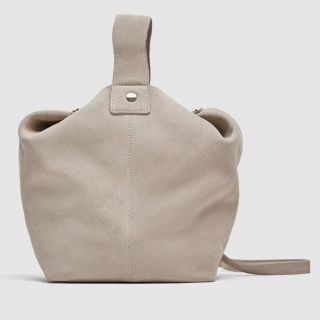 ザラ(ZARA)の新品 ZARA レザーショルダーバッグ アイスグレー ザラ(ショルダーバッグ)