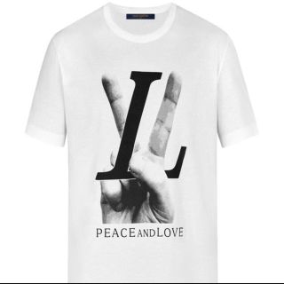 ルイヴィトン 半袖カットソー ハンドピース PEACE AND LOVE 白 M