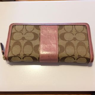 コーチ(COACH)のCOACH 長財布 ピンク シグネチャー(長財布)