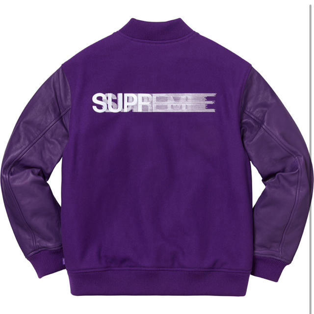 Supreme(シュプリーム)の国内希少 XL 紫 supreme Varsity Jacket Purple  メンズのジャケット/アウター(スタジャン)の商品写真