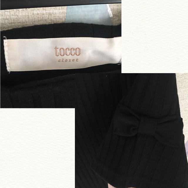 tocco(トッコ)の《最終価格》秋冬♡ほぼ新品♡tocco♡スカラップネック袖リボンニットソー レディースのトップス(カットソー(半袖/袖なし))の商品写真