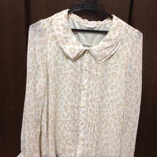 ヒョウ柄シフォン素材ブラウス(シャツ/ブラウス(長袖/七分))