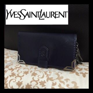 サンローラン(Saint Laurent)の正規イヴサンローランキーケースネイビー(キーホルダー)