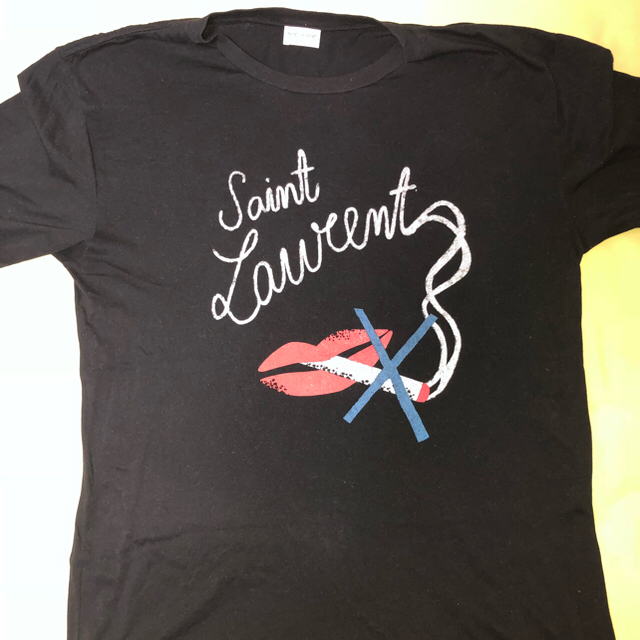 SAINT LAURENT PARIS サンローランパリ BROKEN HEART T-shirt ブロークンハートプリントクルーネック半袖Tシャツ 631805 YBVV2 ブラック