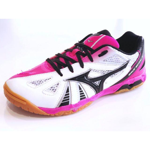 MIZUNO(ミズノ)のミズノ★ウエーブメダル5★限定生産色★ホワイト×ピンク★２５.０ｃｍ スポーツ/アウトドアのスポーツ/アウトドア その他(卓球)の商品写真