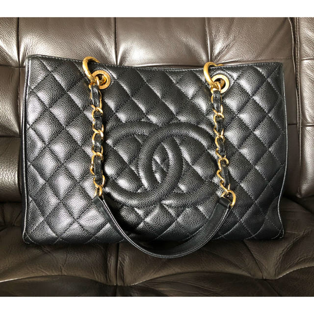 極美品CHANEL シャネル キャビアスキン ショルダー/トートバッグ