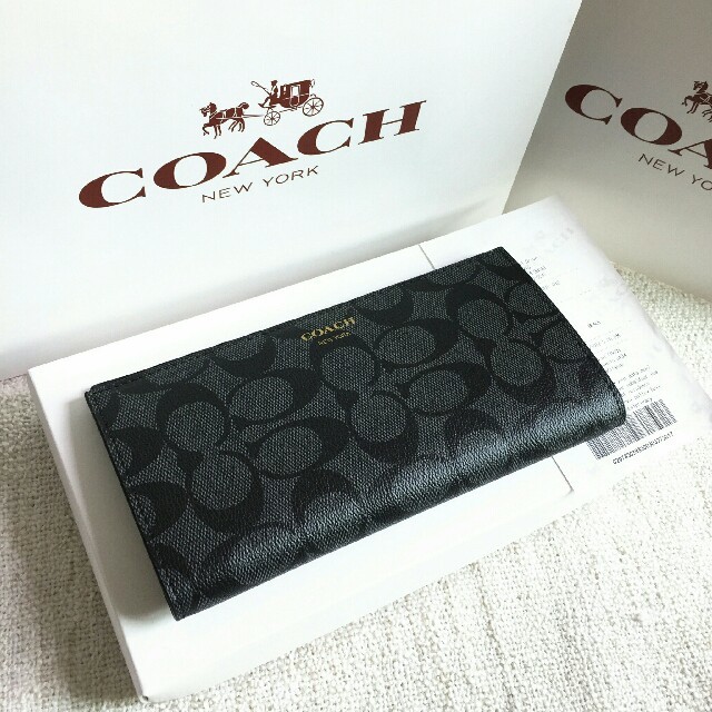 COACH財布 二つ折り財布 F74599 ブラック メンズ財布 アウトレット