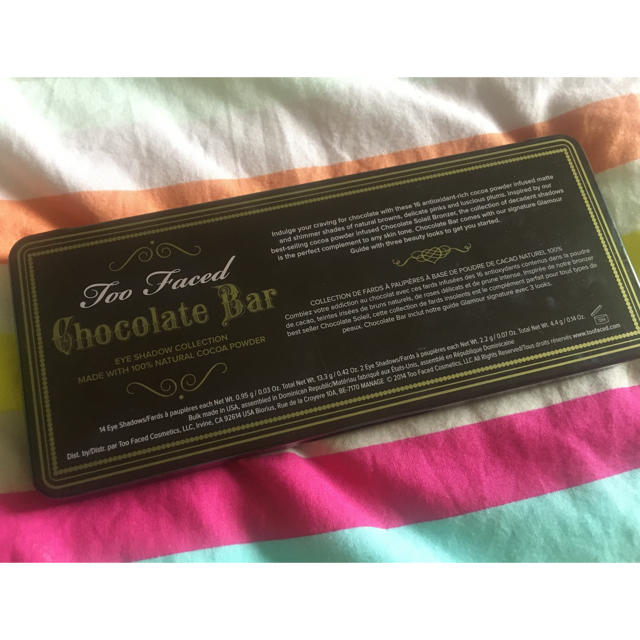 Too Faced(トゥフェイス)のToo faced chocolate bar palette コスメ/美容のベースメイク/化粧品(アイシャドウ)の商品写真