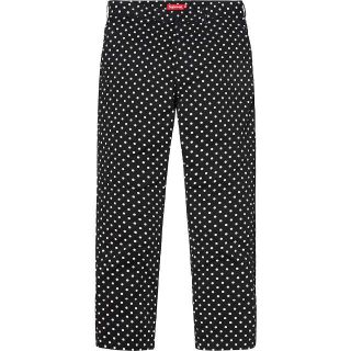 シュプリーム(Supreme)の【送料込】32 Supreme Work Pant 黒 ドット(ワークパンツ/カーゴパンツ)