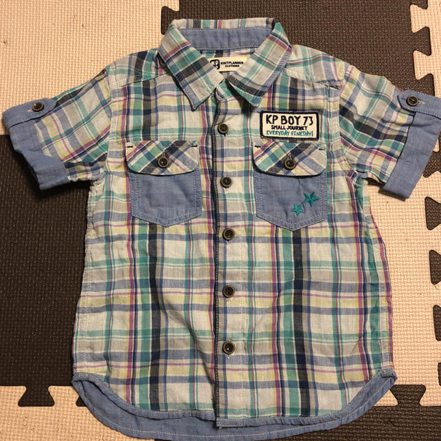 KP(ニットプランナー)のKP チェック柄半袖シャツ 100 キッズ/ベビー/マタニティのキッズ服男の子用(90cm~)(ブラウス)の商品写真