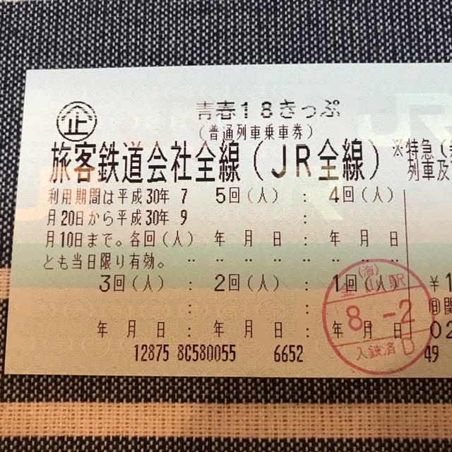 青春18きっぷ ３回分乗車券/交通券
