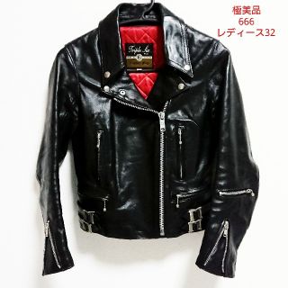 シックスシックスシックス(666)の極美品！666ライダース レディース32 英国製(ライダースジャケット)