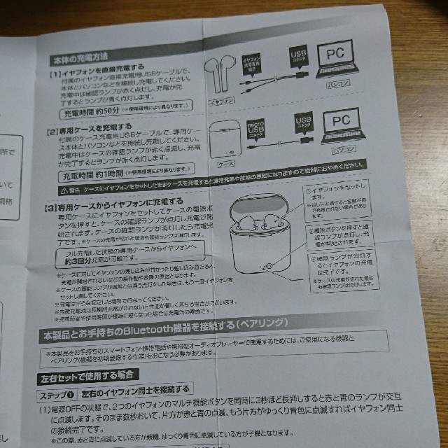 Bluetooth ワイヤレスイヤホン スマホ/家電/カメラのオーディオ機器(ヘッドフォン/イヤフォン)の商品写真