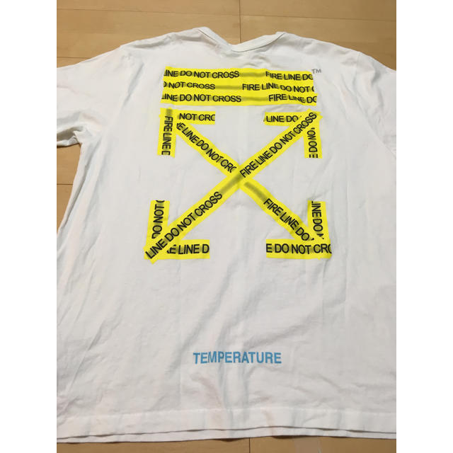 off-white オフホワイト Tシャツ ファイヤーテープ 白 M | フリマアプリ ラクマ