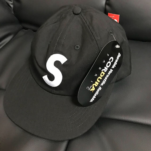 黒 supreme cordura s logo 6-panel キャップ