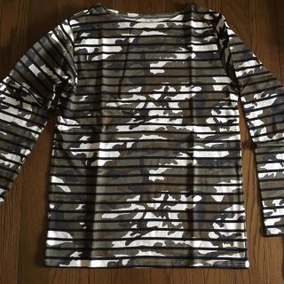 ソフ(SOPH)のSOPHNET カモフラージュボーダーボートネックカットソー 15ss サイズL(Tシャツ/カットソー(七分/長袖))