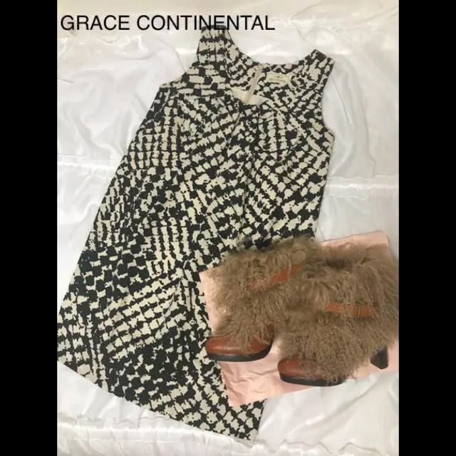 GRACE CONTINENTAL(グレースコンチネンタル)のgrace continental 総柄ワンピース レディースのワンピース(ひざ丈ワンピース)の商品写真