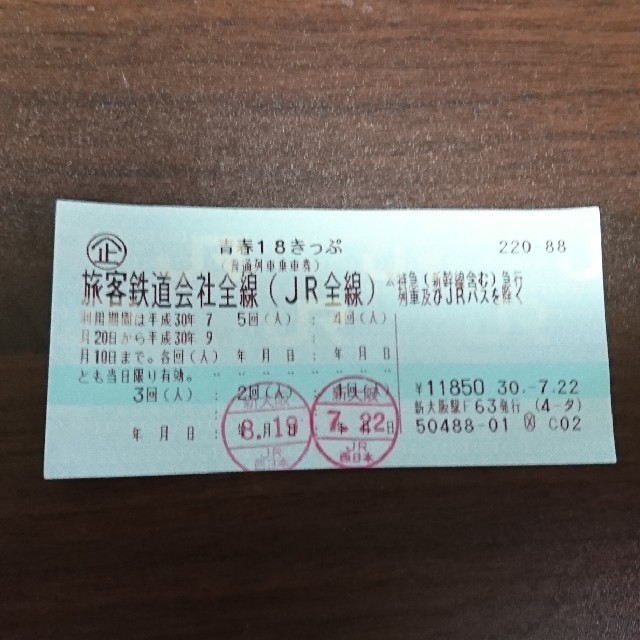 鉄道乗車券青春18きっぷ