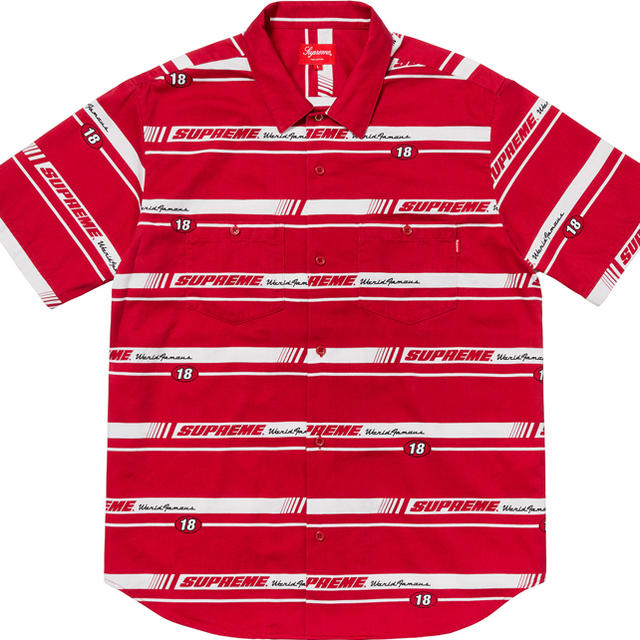 supreme striped racing work shirt シュプ