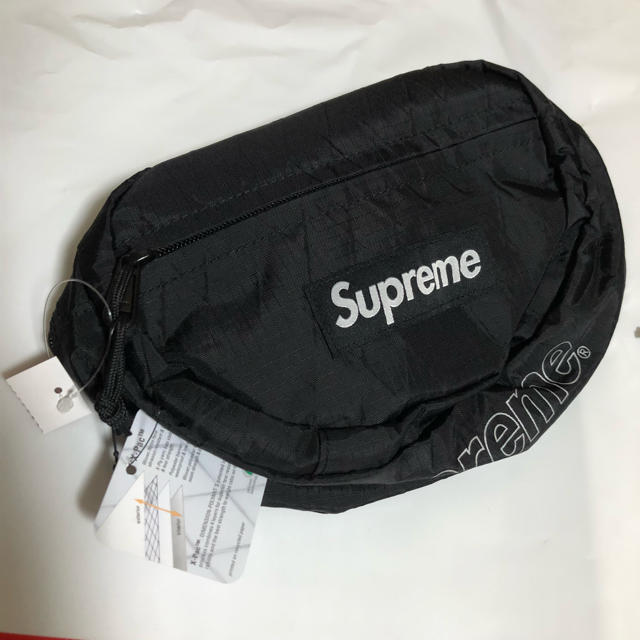 18FW Supreme Waist Bag ウエストバッグ　black 黒