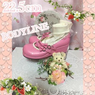 ボディライン(BODYLINE)のロリータおでこ靴＊ピンク＊22.5cm(ハイヒール/パンプス)