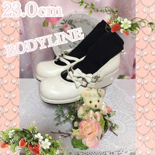 ボディライン(BODYLINE)のロリータおでこ靴＊ホワイト＊23.0cm(ハイヒール/パンプス)