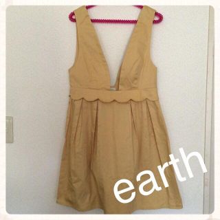 アースミュージックアンドエコロジー(earth music & ecology)のearthm&e 新品♡ジャンスカ(ひざ丈ワンピース)