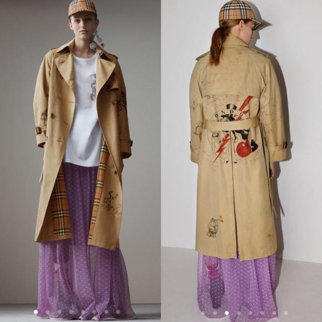 BURBERRY(バーバリー)のBurberry バーバリー ☆ スケッチプリントトレンチコート ☆ 新品 レディースのジャケット/アウター(トレンチコート)の商品写真