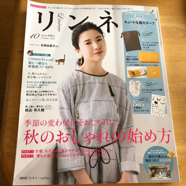 宝島社(タカラジマシャ)のリンネル 10月号 本誌 付録なし エンタメ/ホビーの雑誌(ファッション)の商品写真