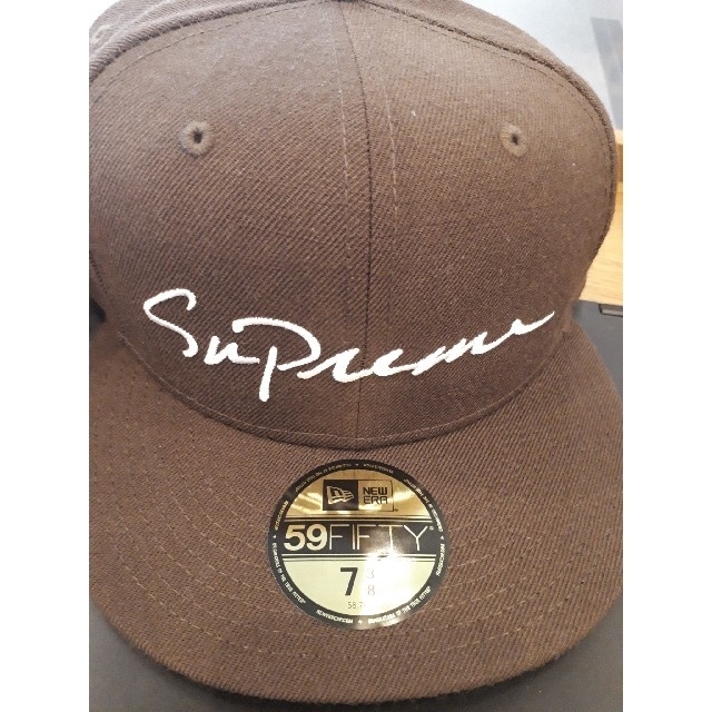 Supreme - 希少 Supreme newera キャップ 7 3/8 ブラウンの通販 by MADZ shop｜シュプリームならラクマ