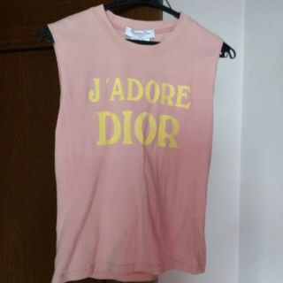 クリスチャンディオール(Christian Dior)のディオール　タンクトップ　ピンク/レモンイエロー(Tシャツ(半袖/袖なし))