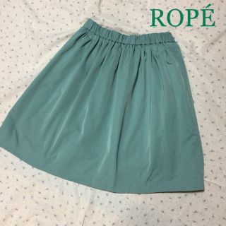 ロペ(ROPE’)のセール 美品 ロペ ウエストゴム 太ゴム タフタスカート(ひざ丈スカート)