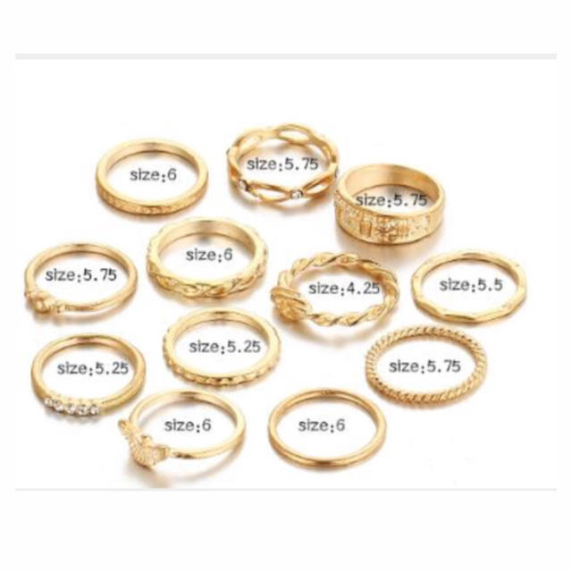 ゴールドリングセット レディースのアクセサリー(リング(指輪))の商品写真