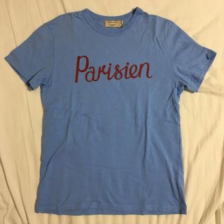 メゾンキツネ(MAISON KITSUNE')のmaison kitsune paris パリジャン ロゴTシャツ ブルー(Tシャツ(半袖/袖なし))