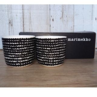 マリメッコ(marimekko)の◎ 新品、未使用品【marimekko】ペアラテマグ/BLACK(グラス/カップ)