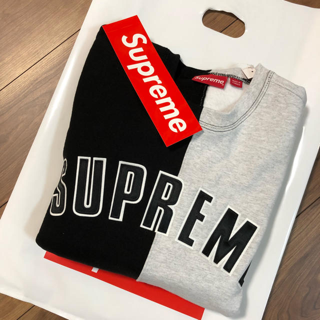 supreme 18aw split crewneck sweatshirt