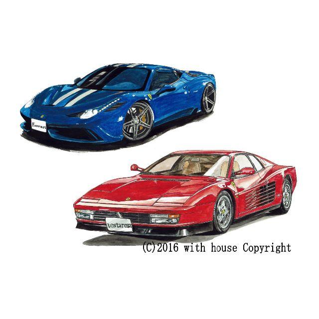 GC-674 テスタロッサ/458限定版画 直筆サイン額装●作家 平右ヱ門 1