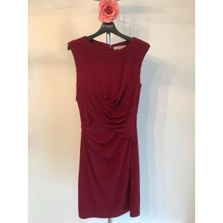 バナナリパブリック(Banana Republic)の【美品】バナナリパブリック レッドワンピース👗0サイズ(ひざ丈ワンピース)