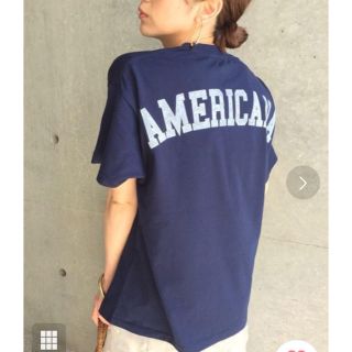 アメリカーナ(AMERICANA)のAMERICANA × aquagirl 18SS バックロゴTシャツ ネイビー(Tシャツ(半袖/袖なし))