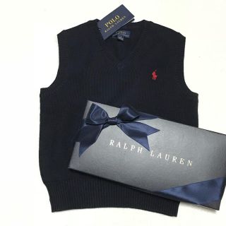 ポロラルフローレン(POLO RALPH LAUREN)の新品✨コットンニット Vネック ベスト 5(115)(ニット)