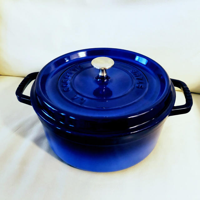 STAUB - ストウブ 24cm☆ココットラウンド ☆グランブルーの通販 by