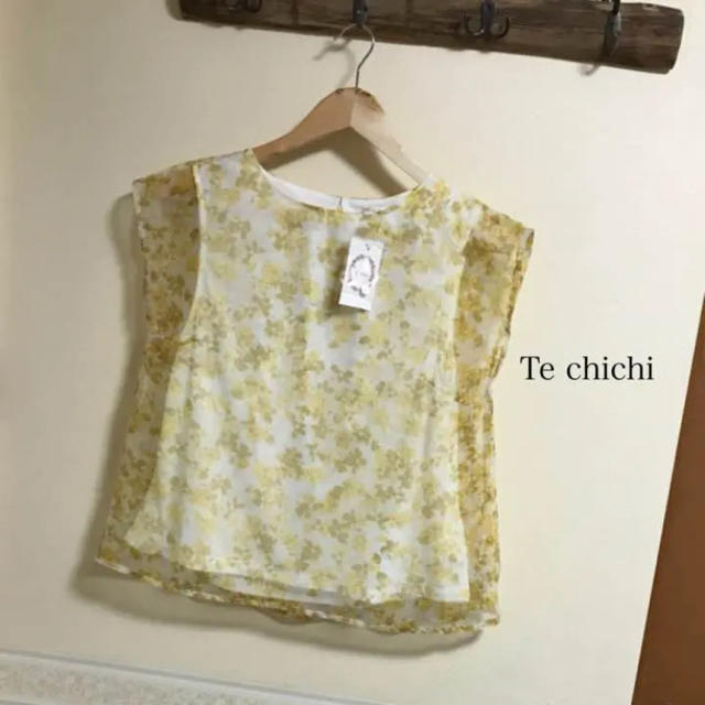 Techichi(テチチ)のTe chichi 花柄オーガンジーブラウス Mサイズ イエロー レディースのトップス(シャツ/ブラウス(半袖/袖なし))の商品写真