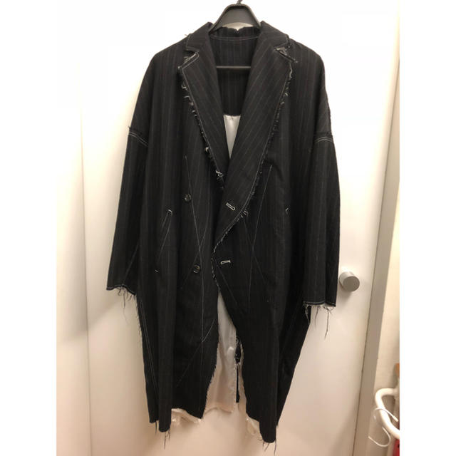 Yohji Yamamoto - sulvam ブラックストライプ オーバーコートの通販 by