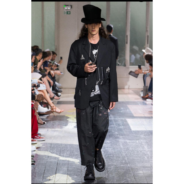 Yohji Yamamoto(ヨウジヤマモト)のプリントワイドパンツ メンズのパンツ(スラックス)の商品写真