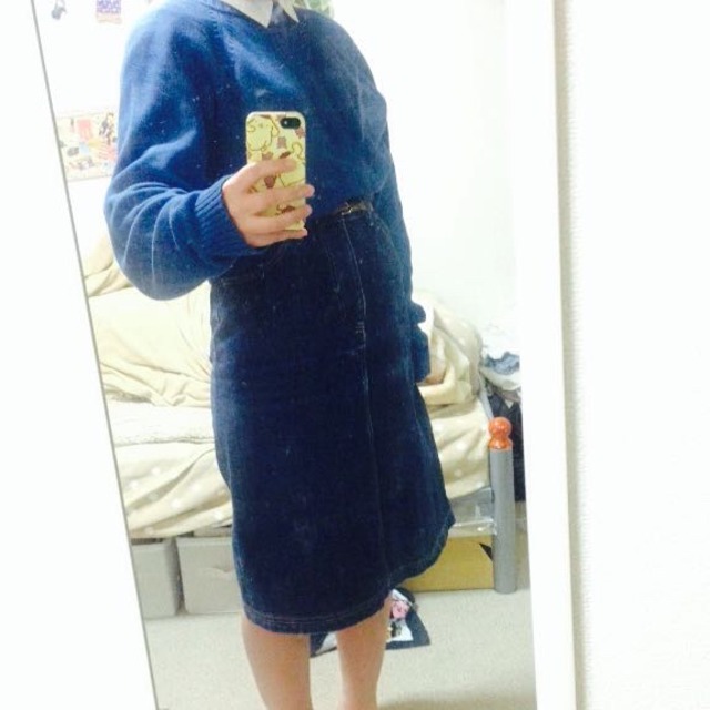 古着屋 used 台形デニムスカート レディースのスカート(ひざ丈スカート)の商品写真