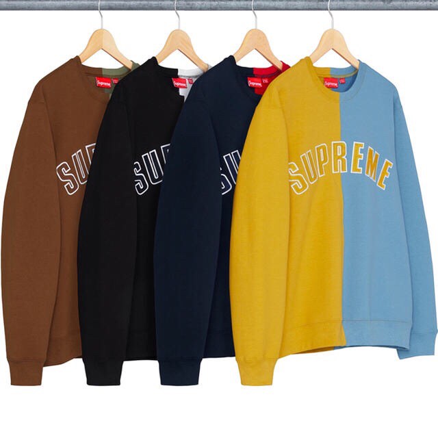 supreme  split crewneck sweatshirt