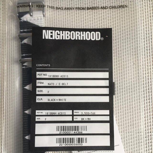 NEIGHBORHOOD(ネイバーフッド)のNEIGHBORHOOD NATO BELT BLACK ×WHITE メンズのファッション小物(ベルト)の商品写真