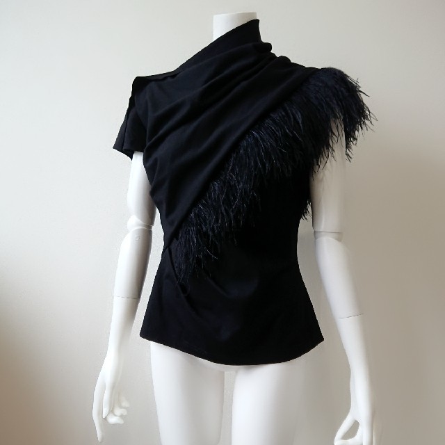 タダシショウジ♥美品 フェザー ショールデザイン カットソー | mezcla.in Neil Barrett リアルラム コート ショート丈 S